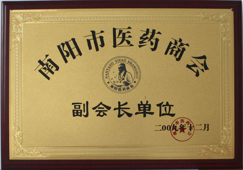 2009年南陽市醫(yī)藥商會(huì)副會(huì)長單位