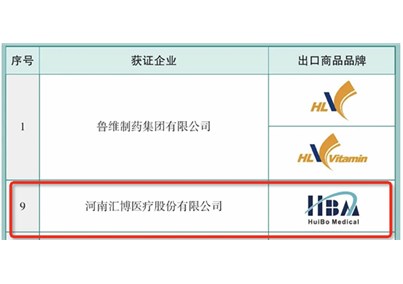 匯博醫(yī)療入選！中國(guó)醫(yī)藥保健品進(jìn)出口商會(huì)公布榮獲“出口商品品牌證明書(shū)”名單